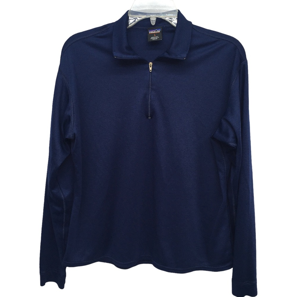 Patagonia Capilene Long Sleeve Zip Neck Top Navy Blue Misses size L